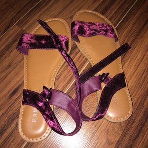 purple velvet rampage sandals